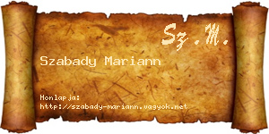 Szabady Mariann névjegykártya